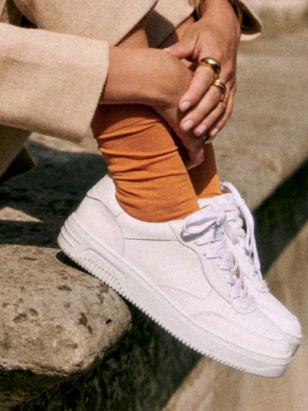 Sezane Léo Trainers Smooth White - Size US 7 (38)